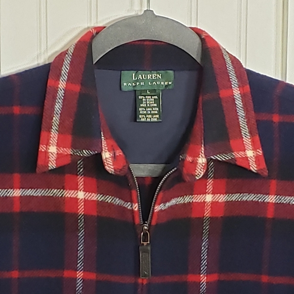 LAUREN RALPH LAUREN Wool 100% Pure Plaid Shacket Jacket Full Zip Large R… - Picture 5 of 16